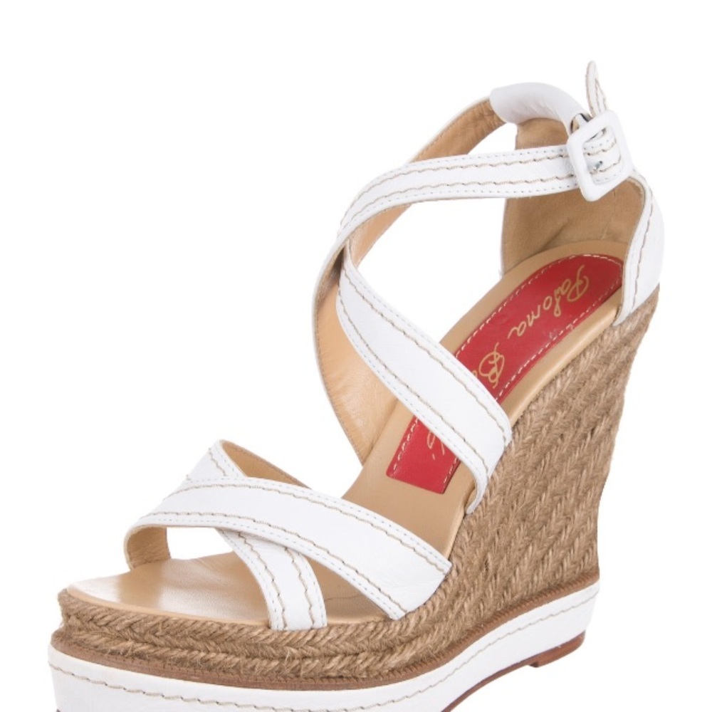 Paloma Berceló  White leather platform wedge.
